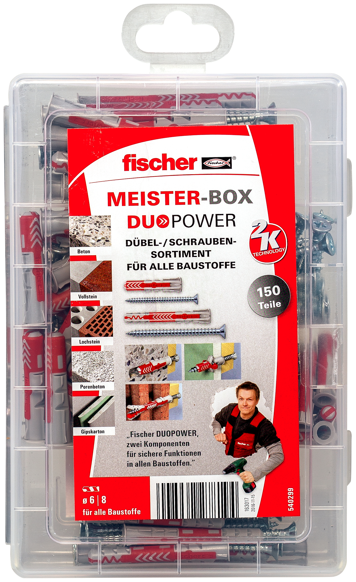 fischer Meister-Box DuoPower kurz/lang + Schraube (150 Teile)