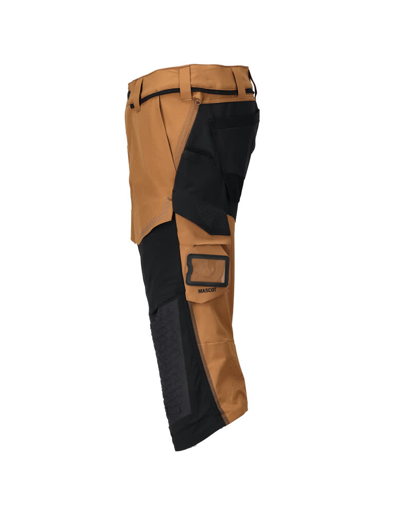 MASCOT CUSTOMIZED Dreiviertel-Hose mit Knietaschen nussbraun/schwarz 56