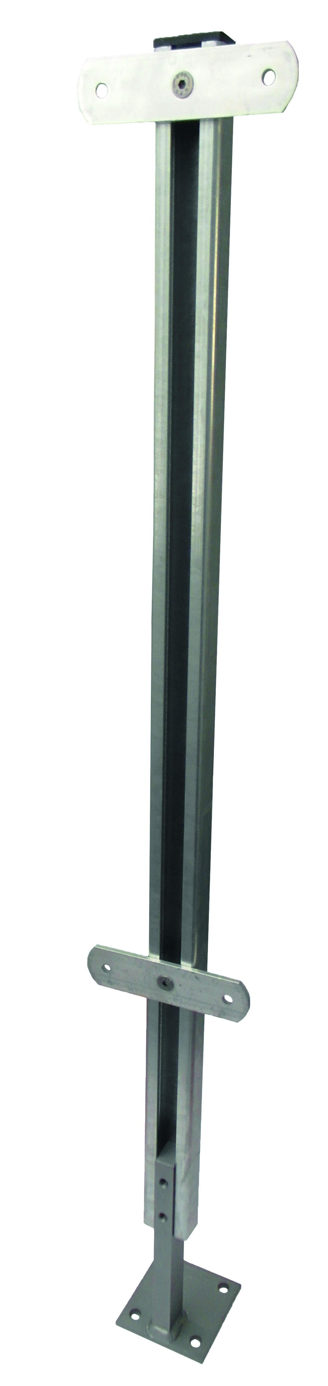 Geländerstützen GSP, C-Profil zum Aufdübeln mit Isolierungsüberbrückung in zinip, Höhe 800 mm, incl. zwei Alu-Durchgangs