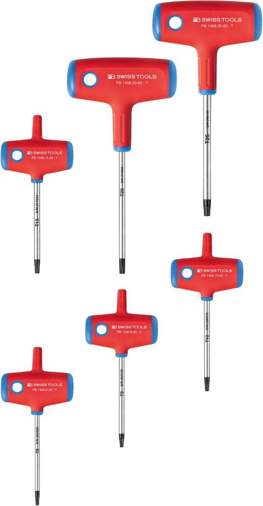 PB Swiss Tools Quergriff-Schraubendreher-Satz im Karton 6-teilig T8-25