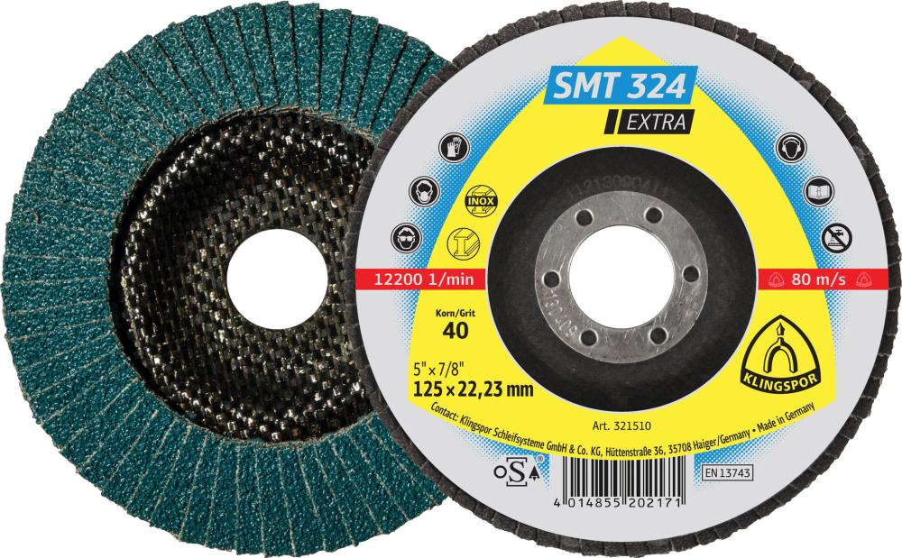 Klingspor Schleifmopteller SMT 324 Extra 125mm K40 gerade (10 Stk.)