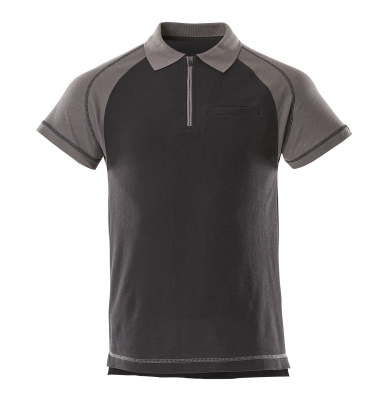 MASCOT IMAGE Polo-Shirt mit Brusttasche Bianco schwarz/grau