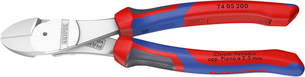 Knipex Kraft-Seitenschneider verchromt mit Mehrkomponenten-Griffen 180mm