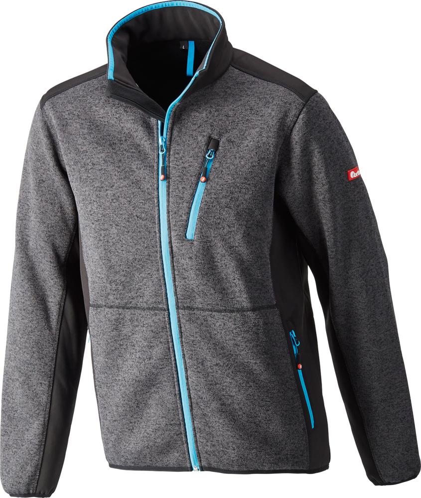 Fortis Strickjacke Softshelljacke Gr.XL,dunkelgrau-türkis
