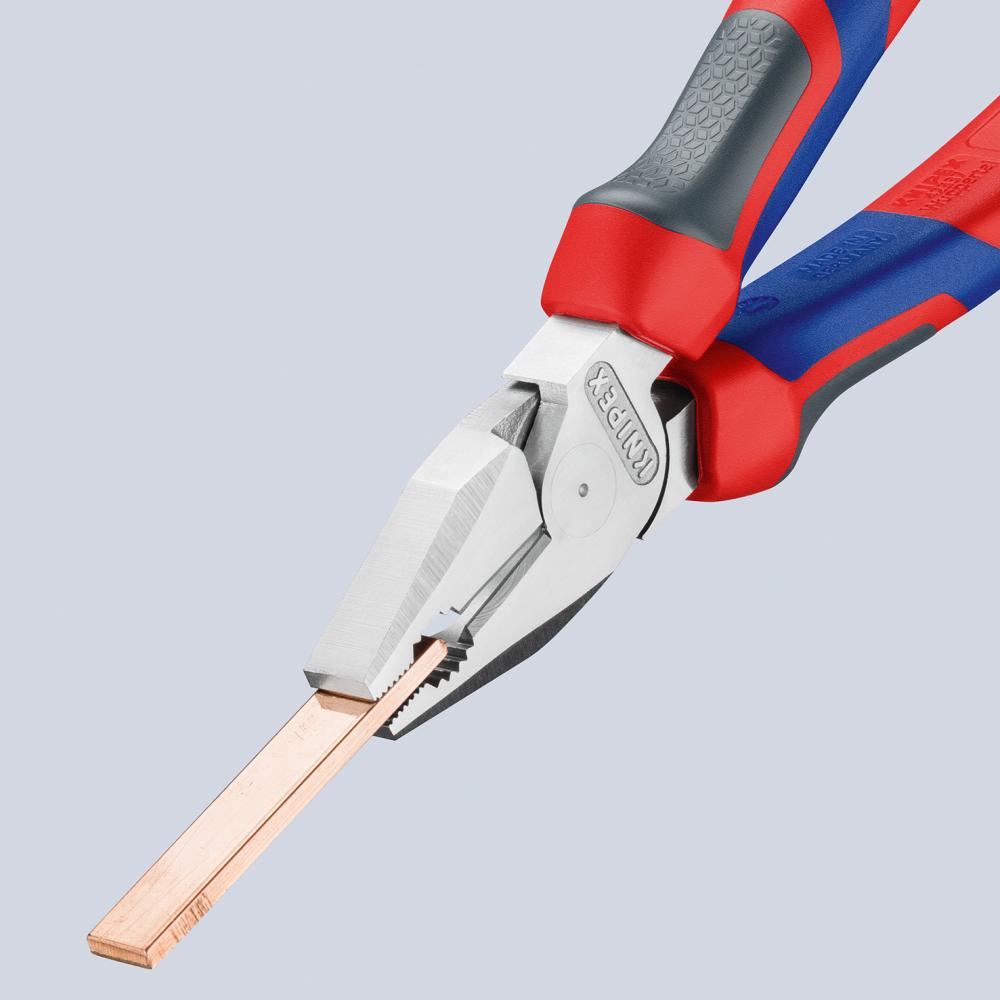 Knipex Kraft-Kombinationszange verchromt mit Mehrkomponenten-Griffen 180mm