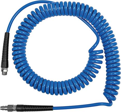 Riegler Spiralschlauch PU blau Verschraubung und Knickschutz AG G1/4" 10x6,5mm 7,5m
