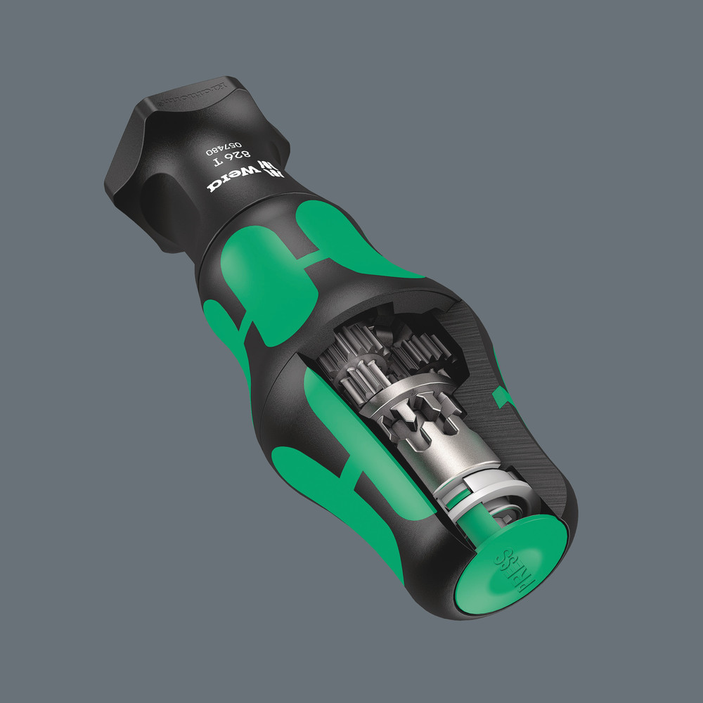 Wera 826 T Kraftform Turbo Bits-Handhalter mit Rapidaptor Schnellwechselfutter, 1/4" x 146 mm