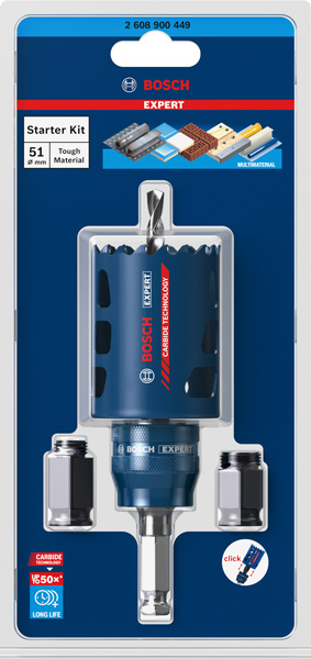 Bosch EXPERT Tough Material Lochsäge-Starter-Set, 51 x 60 mm