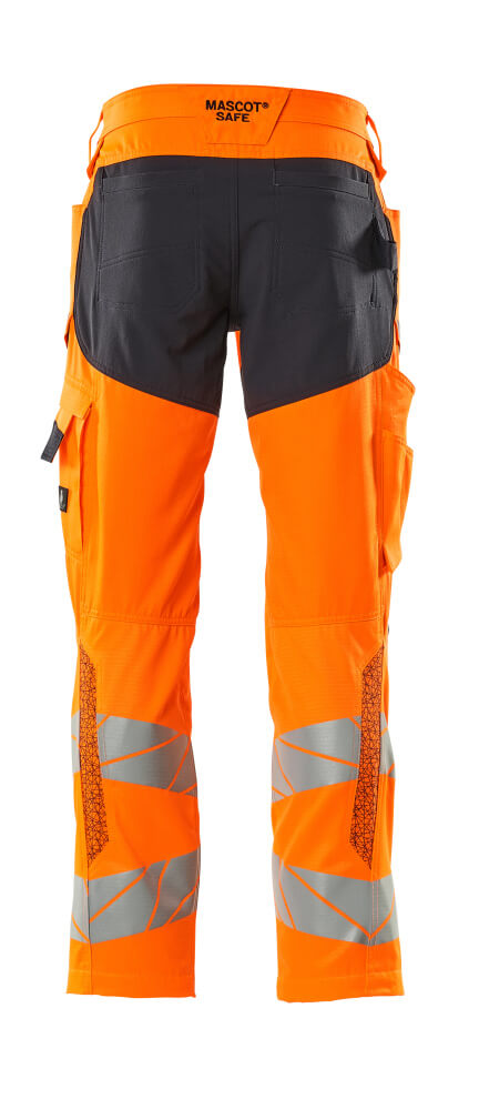 MASCOT ACCELERATE SAFE Hose mit Knietaschen hi-vis orange/schwarzblau 58 lang