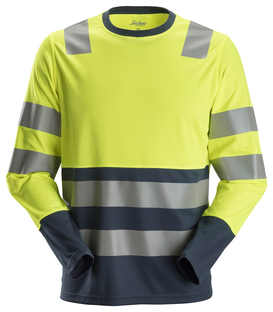 Snickers 2433 AllroundWork High-Vis Arbeitshemd signalgelb-blau