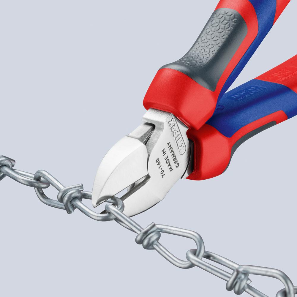 Knipex Seitenschneider verchromt mit Mehrkomponenten-Griffen 180mm