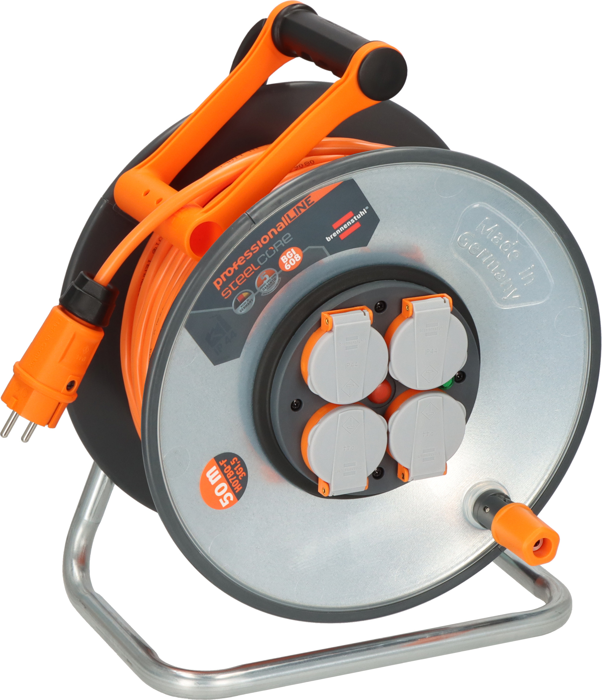 Brennenstuhl SteelCore Kabeltrommel IP44 5 50m Kabel orange