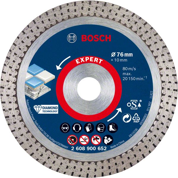 Bosch Diamanttrennscheibe Expert HardCeramic 76x10x1,5x10mm
