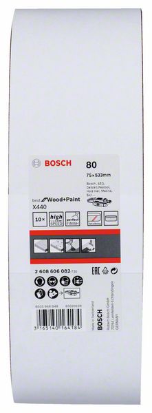 Bosch Schleifband für Bandschleifer Best for Wood+Paint K80 (10 Stk.)