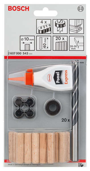 Bosch 27-tlg. Holzdübel-Set, 10 mm