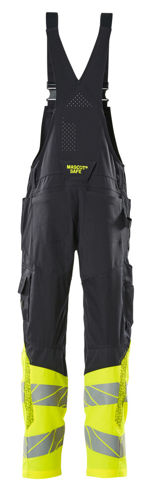 MASCOT ACCELERATE SAFE Latzhose mit Knietaschen schwarzblau/hi-vis gelb 56