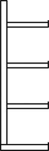 META Kragarmregal L Anbaufeld B1000xT500xH2500 mm einseitig RAL 5010 4 Arme Traglast 175kg