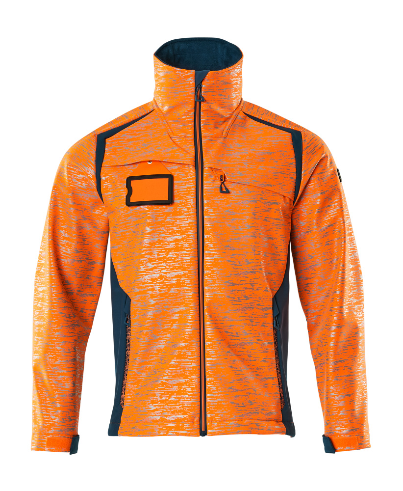 MASCOT ACCELERATE SAFE Softshell Jacke hi-vis orange/dunkelpetroleum S