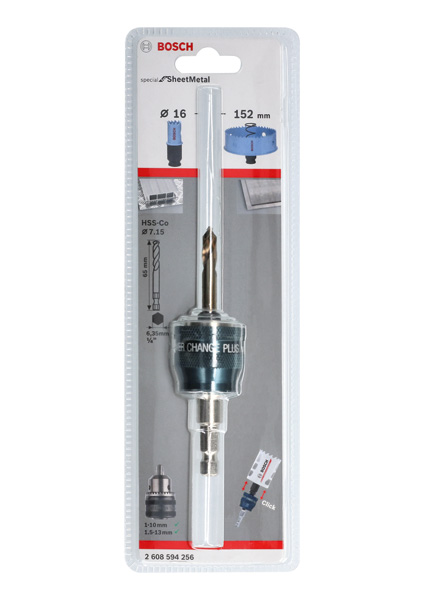 Bosch PC Plus-Dorn 3/8-Zoll, 8,7 mm, Zentrierbohrer HSS-G 7,15 x 65 mm