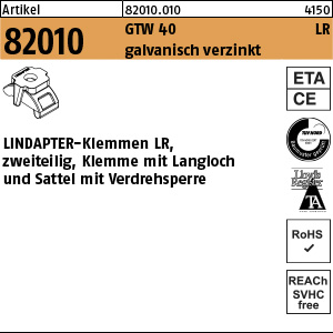 Lindapter Trägerklemme LR galvanisch verzinkt M24