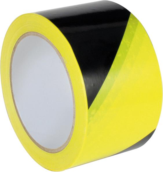 Warnmarkierungsband PVC selbstklebend 60 mm x 66m gelb/schwarz