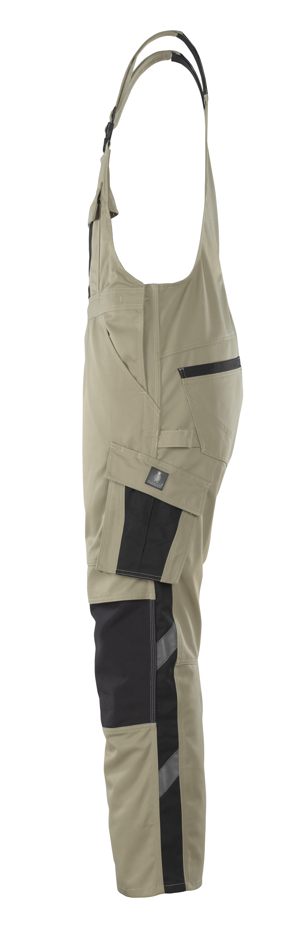 MASCOT Leipzig UNIQUE Latzhose mit Knietaschen hellkhaki/schwarz 48