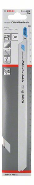 Bosch Stichsägeblätter T1018 AFP Metall L250mm (3 Stk.)