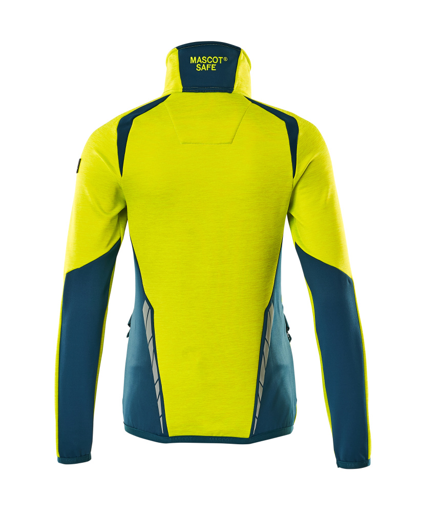 MASCOT ACCELERATE SAFE Fleecepullover mit Reißverschluss hi-vis gelb/dunkelpetroleum S