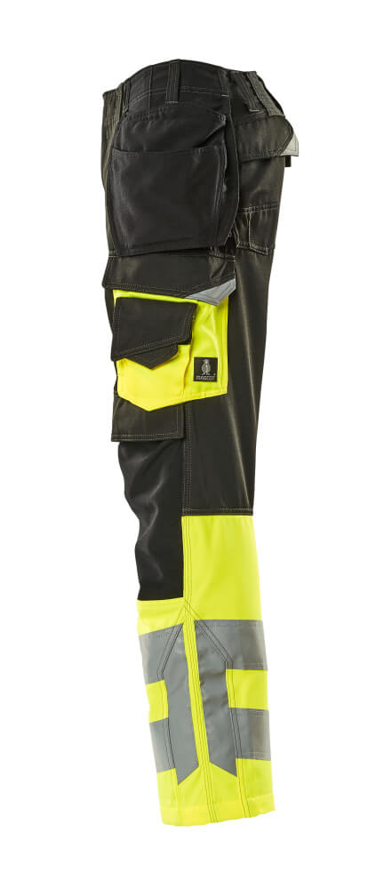MASCOT SAFE SUPREME Hose mit Hängetaschen schwarz/hi-vis gelb 48