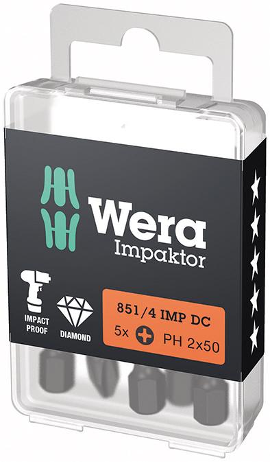 Wera Bit Impaktor 1/4" DIN 3126 E6,3 PH2x50mm 5er Pack