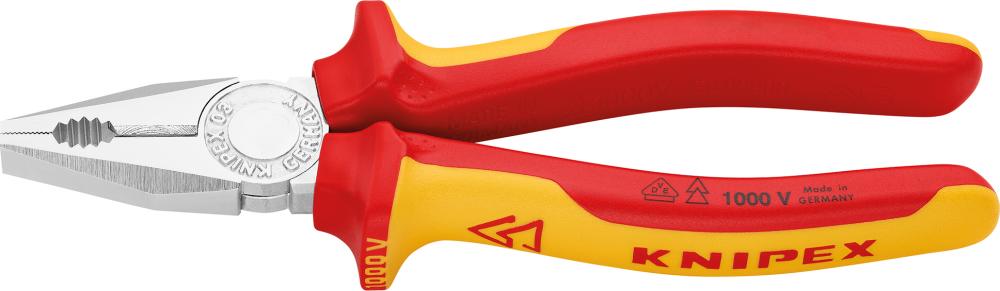 Knipex Kombinationszange VDE mit Mehrkomponenten-Griffen 180mm