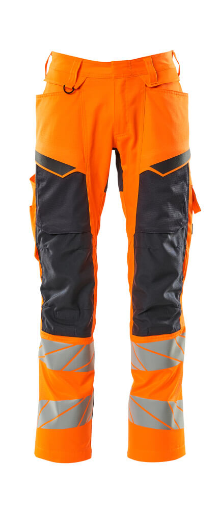 MASCOT ACCELERATE SAFE Hose mit Knietaschen hi-vis orange/schwarzblau 58 lang