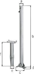 Absperrpfosten KLAPPY-BO 60 mm Dreikantverschluss