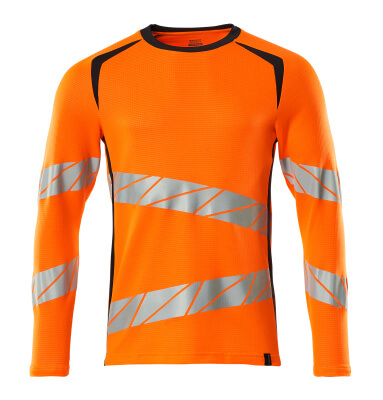 MASCOT ACCELERATE SAFE Langarm T-Shirt, moderne Passform hi-vis orange/schwarzblau