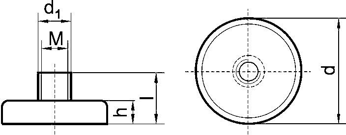 Beloh Flachgreifer-Magnet mit Gewindebuchse 10 x 11 5mm