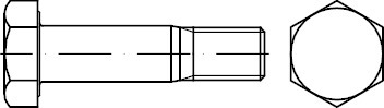 EN 14399-8 Stahl 10.9 tZn M 16x60-P Sechskant-Passschrauben für HV