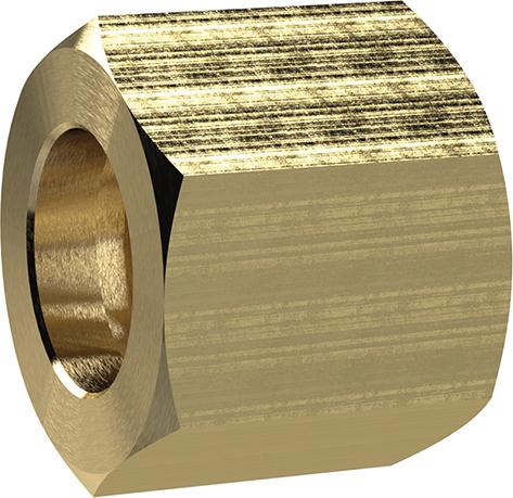Riegler Überwurfmutter Messing 6-kant G3/8" für Tülle LW 4/6/9mm