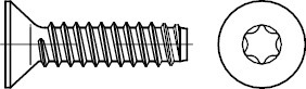 ISO14586-F-T Stahl galvanisch verzinkt 6,3x70 Senkkopf-Blechschrauben