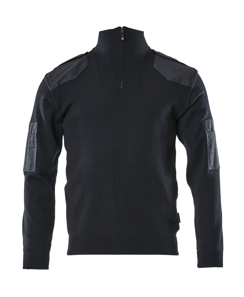 MASCOT Nanterre FRONTLINE Strickpullover mit kurzem Reißverschluss schwarzblau S