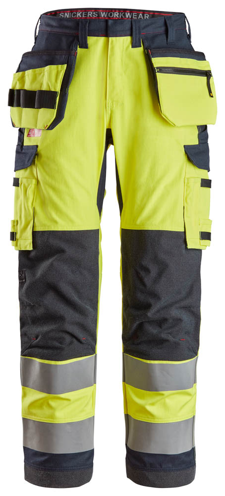 Snickers 6261 ProtecWork Hi-Vis Arbeitshose, Kl. 2 signalgelb-blau