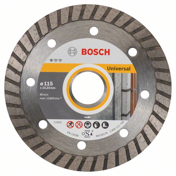 Bosch Diamanttrennscheibe UniversalTurbo Baumaterial 115x22,23x2x7mm