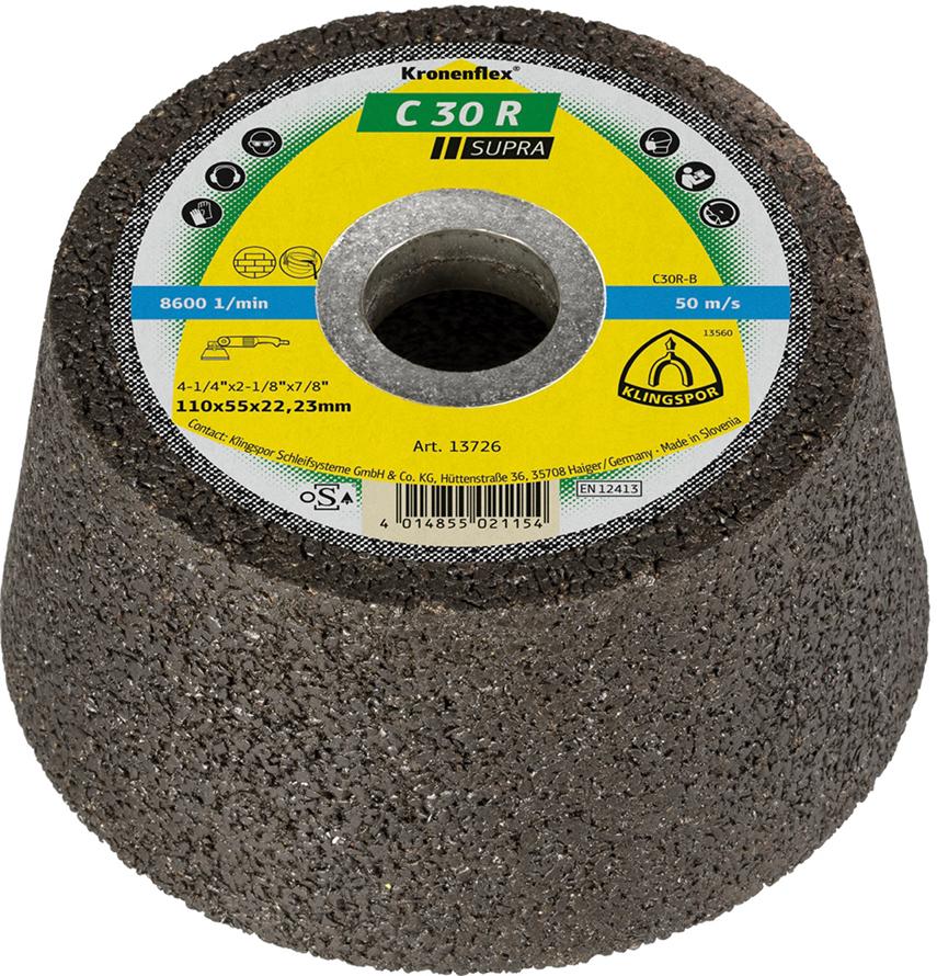 Klingspor Schleiftopf C30R Supra 110x55x22,23 mm gekröpft (6 Stk.)