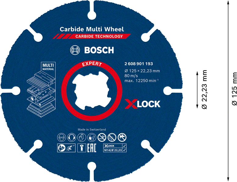 Bosch EXPERT Carbide Mulit Wheel X-Lock Trennscheibe 125mm
