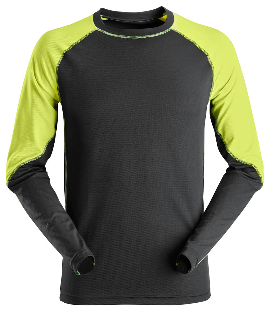 Snickers 2405 Langarm T-Shirt schwarz-neongelb