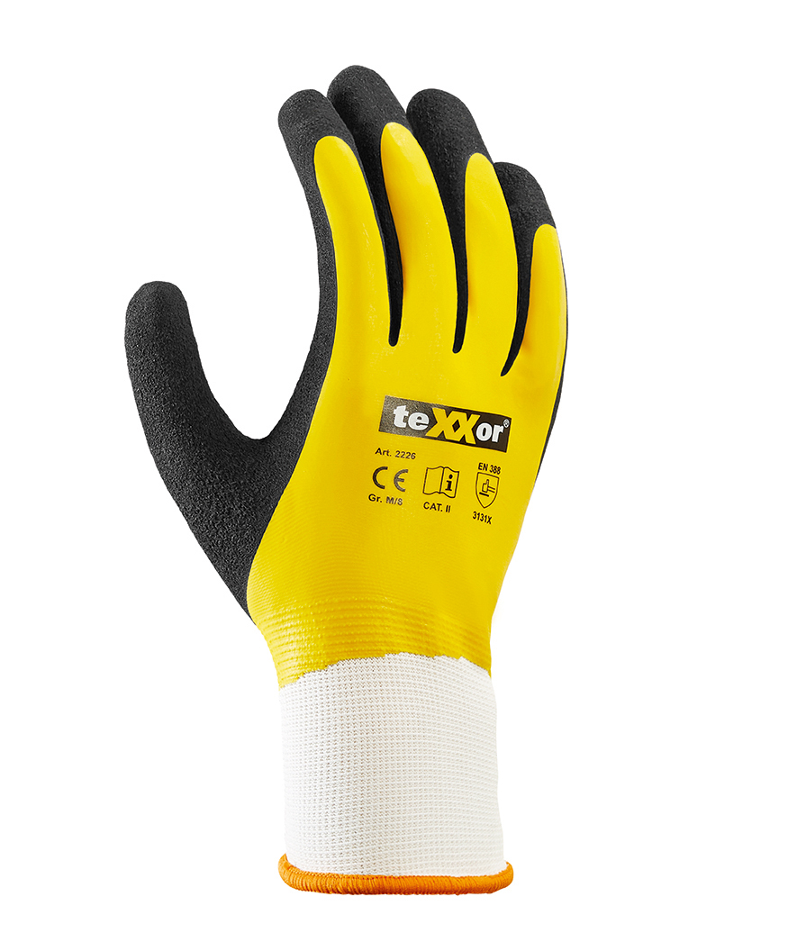 Texxor Polyester-Strickhandschuhe LATEX Größe 11