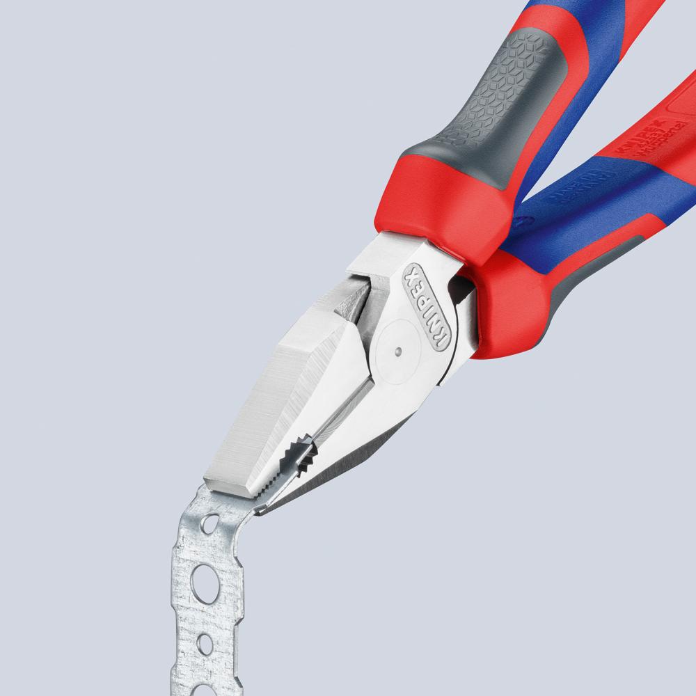 Knipex Kraft-Kombinationszange verchromt mit Mehrkomponenten-Griffen 180mm