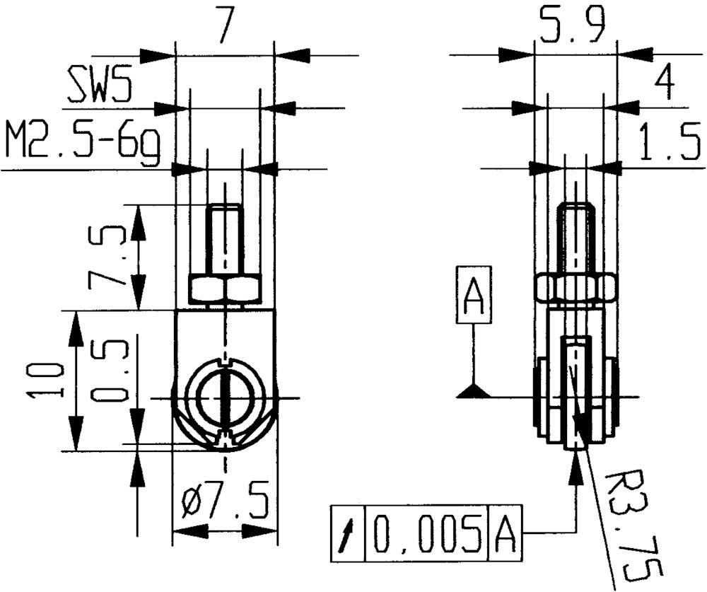 Käfer Messeinsatz Stahl Typ 22/ 7,5mm