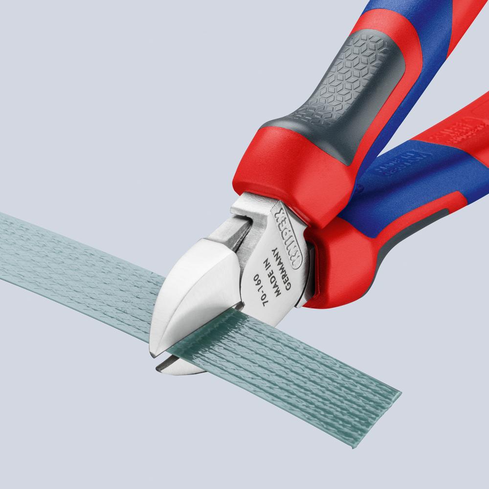 Knipex Seitenschneider verchromt mit Mehrkomponenten-Griffen 180mm