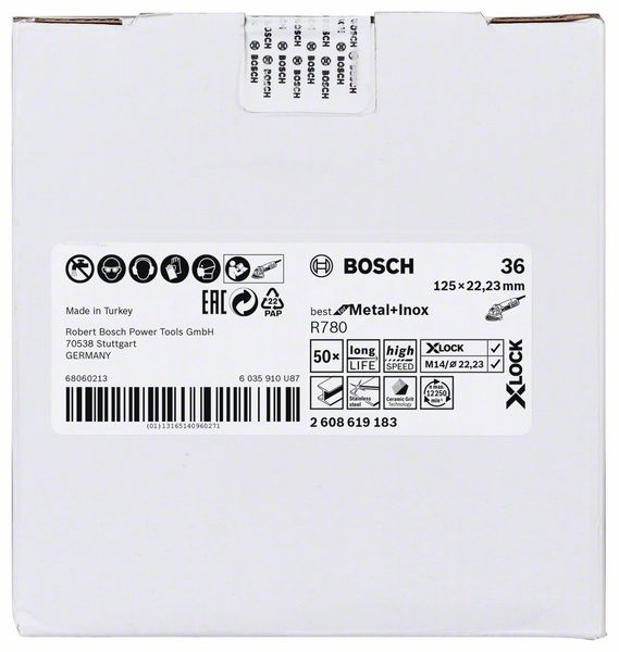 Bosch Fiberscheibe X-LOCK R780 Best for Metal + Inox K36