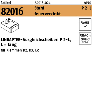 Lindapter Stahl Ausgleichsscheibe P2 lang feuerverzinkt M16